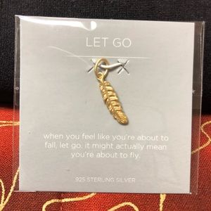 Origami Owl Feather Core Charm 925 sterling